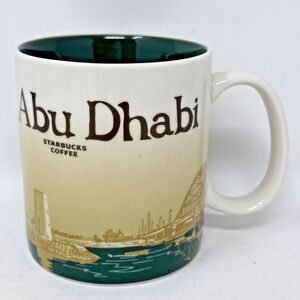 Starbucks Abu Dhabi Global Icon Collector Series Coffee Mug 16 Oz Blue 2014
